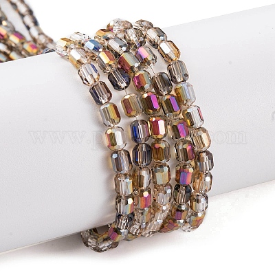 Стеклянные бусины с гальваническим покрытием  EGLA-D031-01W-1