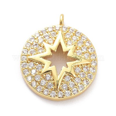 Латунные микропаве прозрачные подвески с фианитом ZIRC-L091-088G-1