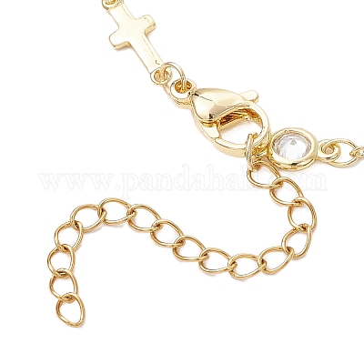 Прозрачный кубический цирконий плоские круглые и поперечные браслеты для женщин BJEW-JB12007-1