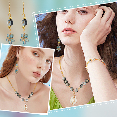 12 шт. 12 стиля натуральных черных бусинок-ракушек с золотой эмалью SSHEL-BC0001-32-1