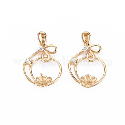 Латунная микропаве из прозрачного кубического циркония KK-S364-008-1