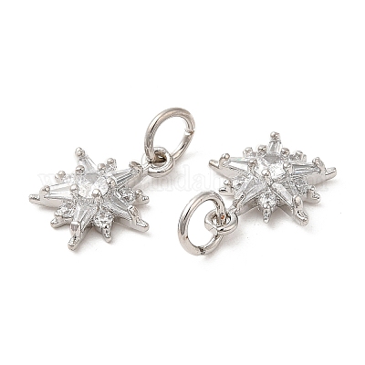 Покрытие стойки латунь микропаве прозрачные кубические циркониевые подвески KK-Z026-06P-1