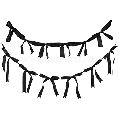 2 стиль баннеры с бантом из ткани&nbsp;AJEW-SP0002-70E-1