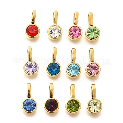 Ионное покрытие (ip) 304 нержавеющая сталь микропаве стразы подвески STAS-K263-75A-G-1