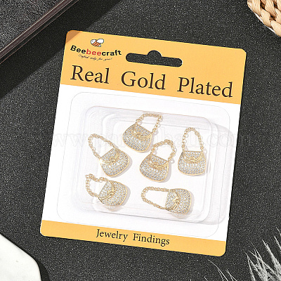 6шт латунные подвески с микропаве и кубическим цирконием KK-BBC0019-72-1