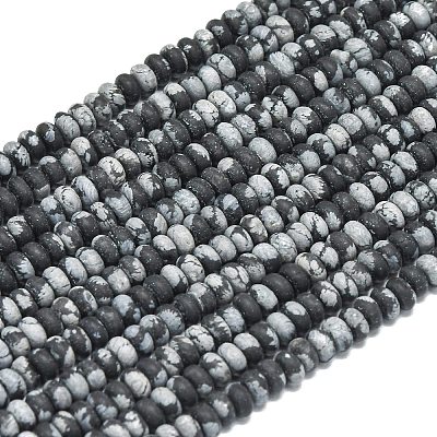 Природные снежинка обсидиан бисер нитей G-P575-A23-4x2mm-1