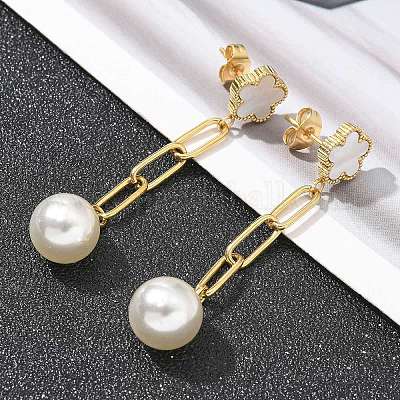 Серьги-гвоздики в форме цветка из нержавеющей стали 304 EJEW-C096-54G-1