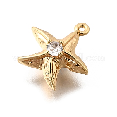 Латунные подвески из прозрачного кубического циркония KK-C096-14B-G-1