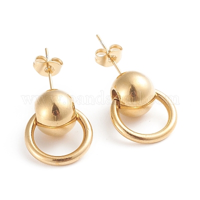 Серьги-гвоздики из нержавеющей стали 304 EJEW-F246-01GP-1