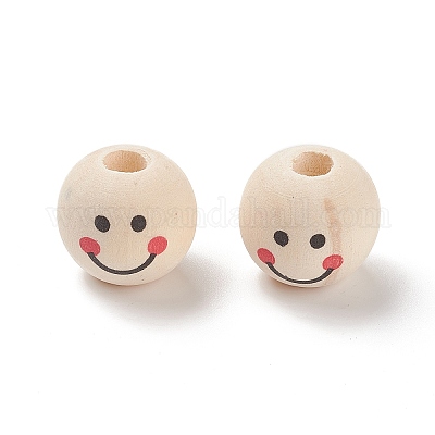 (распродажа с дефектом: текстура дерева и морилка) европейские бусины с принтом из натурального дерева WOOD-XCP0001-65-1