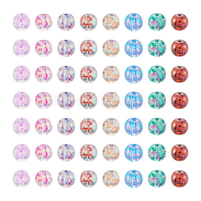 240шт 8 цвета прозрачные окрашенные стеклянные бусины для выпечки GLAA-TA0001-18-1