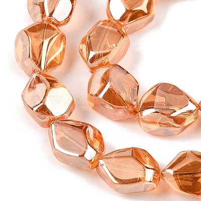 Стеклянные бусины с гальваническим покрытием  EGLA-T021-10D-1