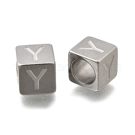 Европейские бусины из нержавеющей стали 304 STAS-D382-02Y-P-1