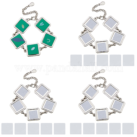 4 комплект сублимационных заготовок для изготовления браслетов из сплава BJEW-FH0001-10A-1