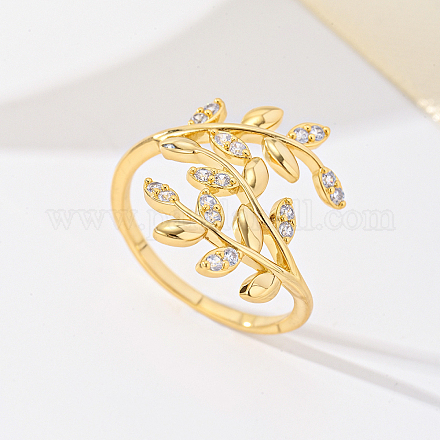 Женские кольца на палец из латуни с микропаве и кубическим цирконием FU0623-3-1