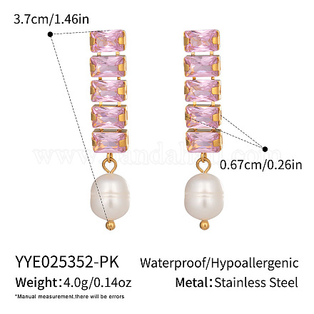 Серьги-гвоздики с прямоугольными кисточками из нержавеющей стали 304 HE5353-3-1