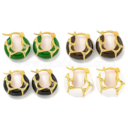 Серьга-кольцо из латуни с микропаве EJEW-C102-42G-1