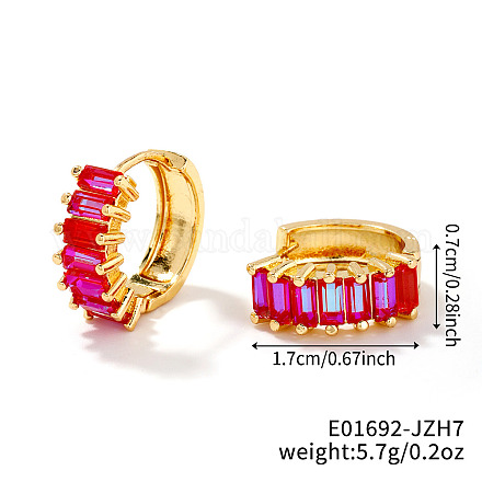 Латунные прямоугольные серьги-кольца NZ4361-27-1