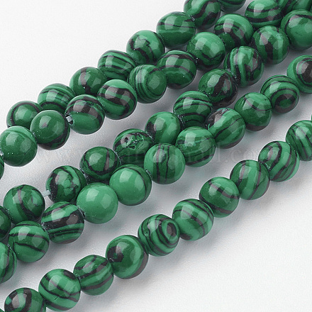 Синтетические нити малахит из бисера G-G735-70-4mm-1