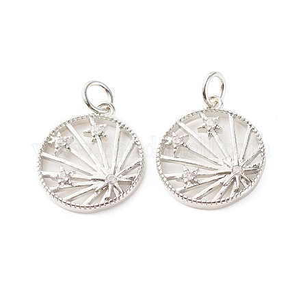 Латунные микропаве прозрачные подвески с фианитом ZIRC-P094-09P-RS-1