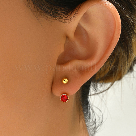 Серьги-гвоздики с кубическим цирконием из нержавеющей стали 201 QU1157-2-1