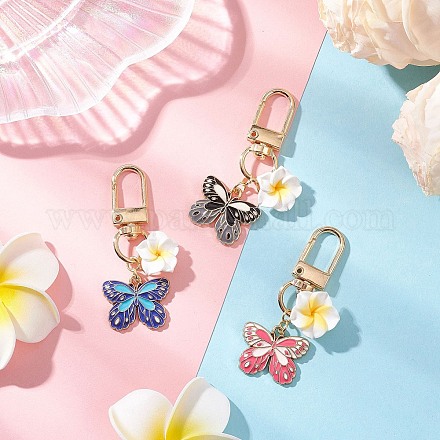 Подвеска в форме бабочки из сплава эмали HJEW-JM04359-1