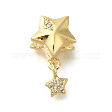 Латунные микро проложить Цирконий Европейский бисером KK-Z086-24G-1