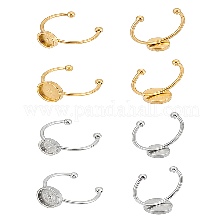 4 шт. 4 стиля 201 нержавеющая сталь манжета кольца настройки FIND-LP0001-08-1