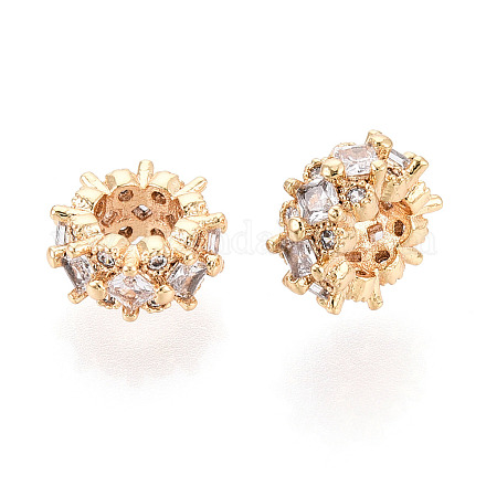 Латунные микро проложить Цирконий Европейский бисером KK-N275-10A-G-1