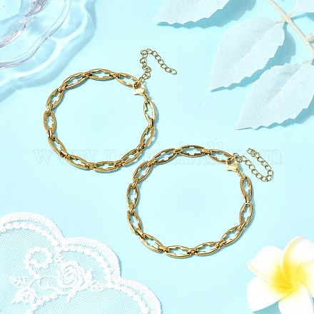 2 шт. 2 стиля браслетов из полой сшитой цепочки из нержавеющей стали 304 для пары BJEW-JB12295-1