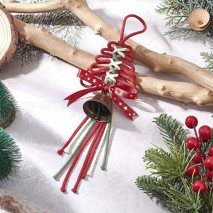 Елочные украшения из хлопчатобумажных ниток HJEW-TA00403-02-1