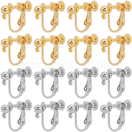 28 шт. 2-х цветная фурнитура для сережек-клипс из нержавеющей стали 316 EJEW-BBC0001-84-1