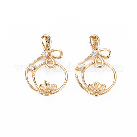 Латунная микропаве из прозрачного кубического циркония KK-S364-008-1