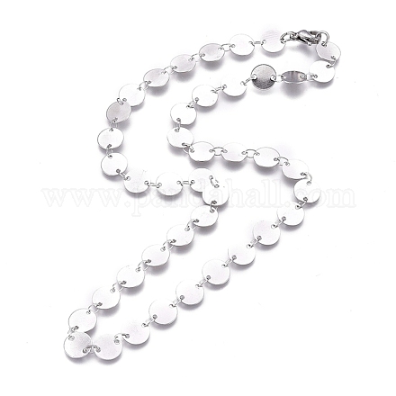 Не тускнеющие 304 звенья цепи ожерелья из нержавеющей стали NJEW-I238-14A-P-1