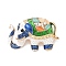 Elephant Enamel Pins, Alloy Rhinestone Brooches for Backpack Clothes, Royal Blue, 27.5x41mm