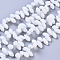 Glass Beads Strands, Top Drilled Beads, Imitation Jade Glass, Faceted, Teardrop, White, 12x5.5~6mm, Hole: 0.8mm, about 99pcs/strand, 16.93 inch(43cm)