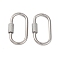 Non-Tarnish 304 Stainless Steel Screw Carabiner Lock Charms, for Necklaces Making, Quick Links, Oval, Stainless Steel Color, 21x11x4mm, Screw: 7x4mm