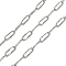 Tarnish Resistant 304 Stainless Steel Textured Paperclip Chains, Drawn Elongated Cable Chains, Soldered, with Spool, Stainless Steel Color, 9.7x3.5x0.7mm, about 32.8 Feet(10m)/roll