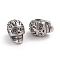 Halloween 304 Stainless Steel Beads, Skull Head, Antique Silver, 11.2x7.8x9mm, Hole: 2.4mm