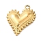 304 Stainless Steel Pendants, Ion Plating(IP), Heart Charm, Real 14K Gold Plated, 22x20x3mm, Hole: 1.8mm