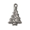 Non-Tarnish 304 Stainless Steel Pendants, Christmas Tree Charm, Stainless Steel Color, 25x15x2mm, Hole: 2mm