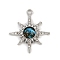 Alloy Rhinestone Pendants, with Resin, Sun Charms, Platinum, 24x21x4mm, Hole: 1.8mm