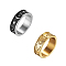 2Pcs 2 Colors Stainless Steel Finger Rings for Women Men, Sun & Moon & Star, Antique Silver & Golden, 8.5mm, US Size 7 1/4(17.5mm), 1pc/color