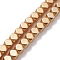 Non-magnetic Synthetic Hematite Beads Strands, Galvanic Plating(Color Retention for 1 Year), Matte Style, Polyhedron, Golden Plated, 8x8x8mm, Hole: 0.8mm, about 48pcs/strand, 15.35 inch(39cm)