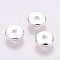 Brass Spacer Beads, Long-Lasting Plated, Flat Round, 925 Sterling Silver Plated, Silver, 7x2mm, Hole: 1.5mm