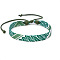Arab Scarf Style Cloth with Wax Cord Braided Bracelets, Mixed Shapes, Green, 6-1/4~11 inch(16~28cm)