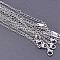 Non-Tarnish 304 Stainless Steel Cable Chain Necklace, Stainless Steel Color, 15.75 inch(40cm), Wide: 2mm