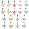 Eco-Friendly Transparent Acrylic Pendants, with Platinum Tone Tibetan Style Alloy Beads and 304 Stainless Steel Lobster Claw Clasps, Angel & Fairy, Colorful, 32mm, 9pcs/set, 4 sets, 36pcs