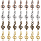80Pcs 4 Colors Tibetan Style Alloy Treble Clef Pendants, Cadmium Free & Nickel Free & Lead Free, Musical Note, Mixed Color, 26x10x2mm, Hole: 2mm, 20pcs/color