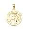 Brass Pendants, Horse Charms, Long-Lasting Plated, Cadmium Free & Lead Free, Real 18K Gold Plated, 25.5x22.5x3mm, Hole: 5x4mm